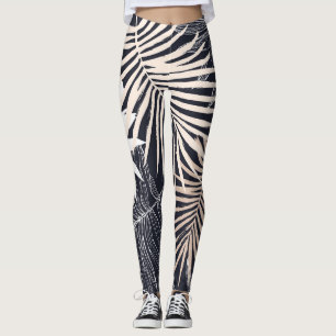 Legging Folha tropical botânica: gráfico de safra
