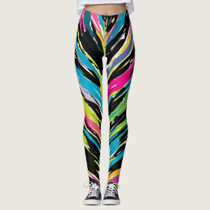 Legging Folha tropical multicolorido de abstrato Vibrant