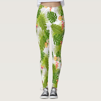 Legging Folhagem Tropical White