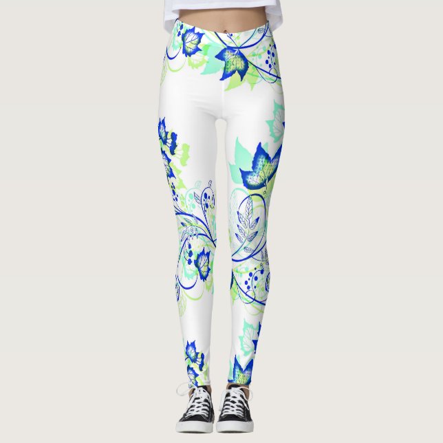 Legging Folhas Azuis do PopArt (Frente)