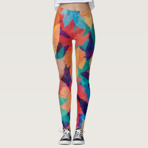 Legging Folhas Coloridas