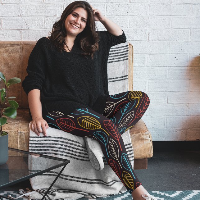 Legging Folhas coloridas do outono (Criador carregado)