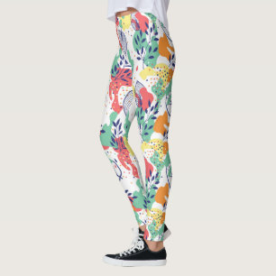 Legging Folhas coloridas e forma orgânica