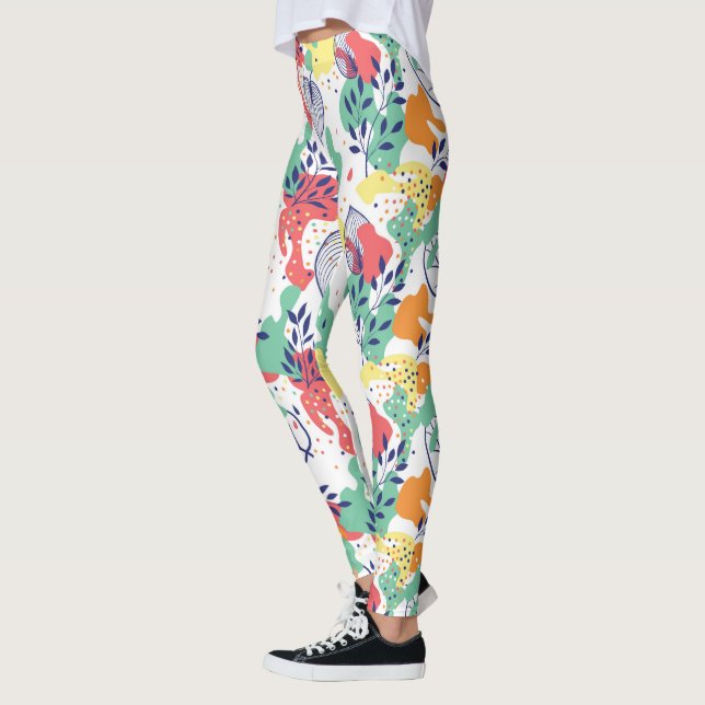 Legging Folhas coloridas e forma orgânica (Esquerda)