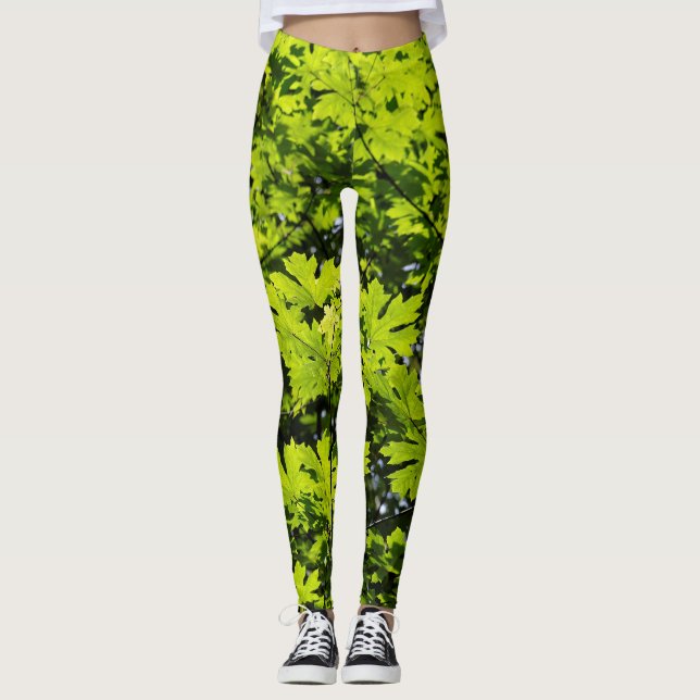 Legging Folhas Daptadas pelo Sol na Floresta (Frente)