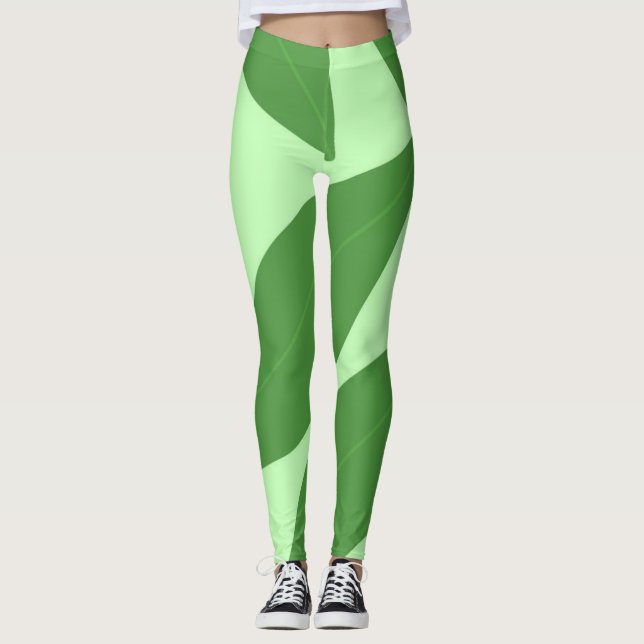 Legging folhas de abstrato (Frente)