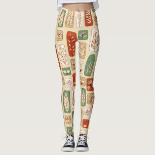 Legging Folhas de Abstrato escandinavas: Design Azulejo