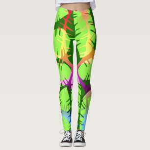 LEGGING FOLHAS DE BANANA ABSTRATO BOTÂNICO