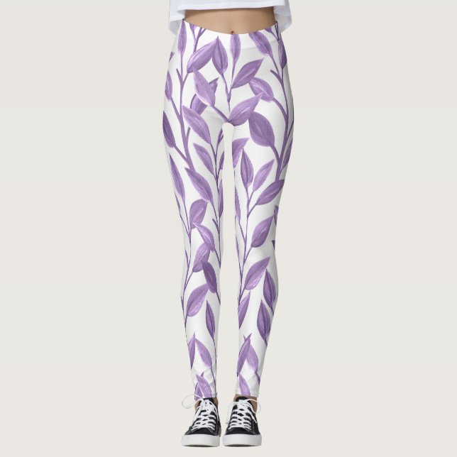 Legging Folhas de lavanda (Frente)