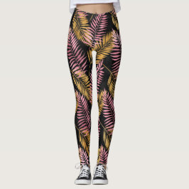 Legging Folhas de Leopardo rosa e Dourada
