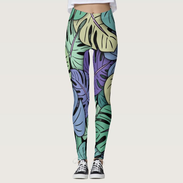 Legging Folhas de Monstera #6 (Frente)