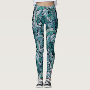 Legging Folhas de Morris Verde e Teal