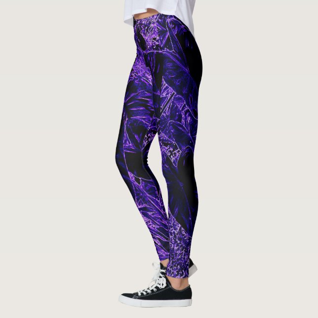 Legging Folhas de Orelha de Elefante em Roxo Profundo (Esquerda)