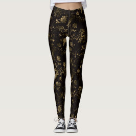 Legging Folhas de ouro-glamínico, castanho