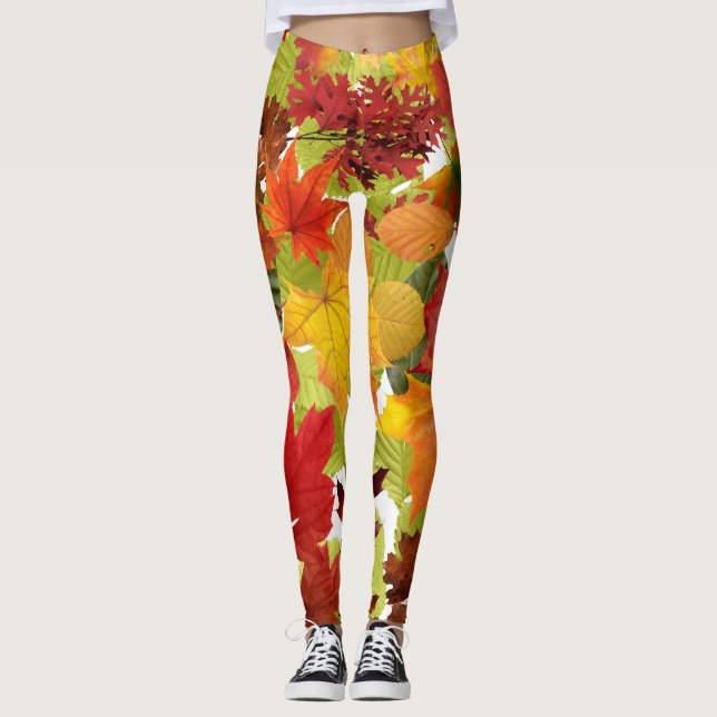 Legging Folhas de outono do outono (Frente)