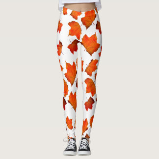 Legging Folhas de outono Laranja Folhas