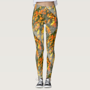 Legging folhas de outono molhadas