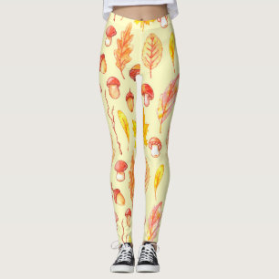 Legging Folhas de outono: Papel de Wallpaper Retroativo de