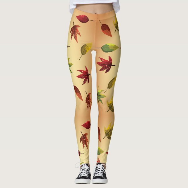 Legging Folhas de Outono Pintadas (Frente)