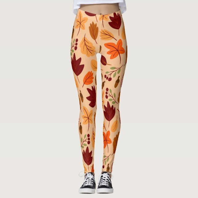 Legging Folhas de outono, simples padrão infantil sem cost (Frente)