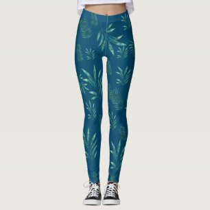 Legging Folhas de Palm de Aquarela