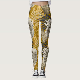 Legging Folhas de palma, tropicais, botânicas, selvas, flo