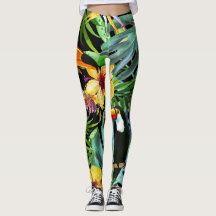 Folhas de palmeira tropicais Toucan floral das