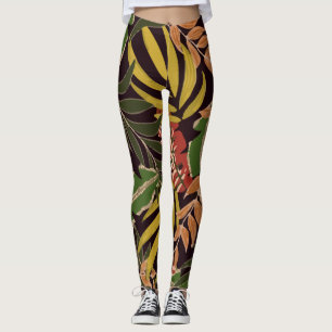 Legging Folhas de Plantas Tropicais Originais