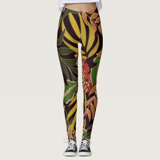 Legging Folhas de Plantas Tropicais Originais