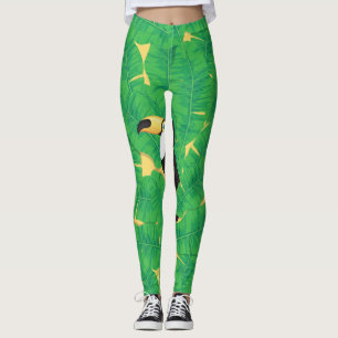Legging Folhas de tucano e de banana