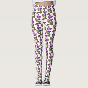Legging Folhas do arco-íris da aguarela