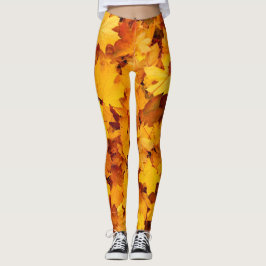 Legging Folhas do outono, a cor do outono