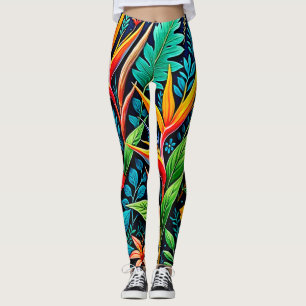 Legging Folhas Tropicais Arte em Flor