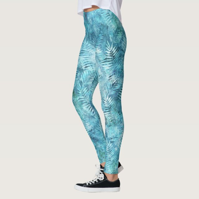 Legging Folhas tropicais azuis (Esquerda)