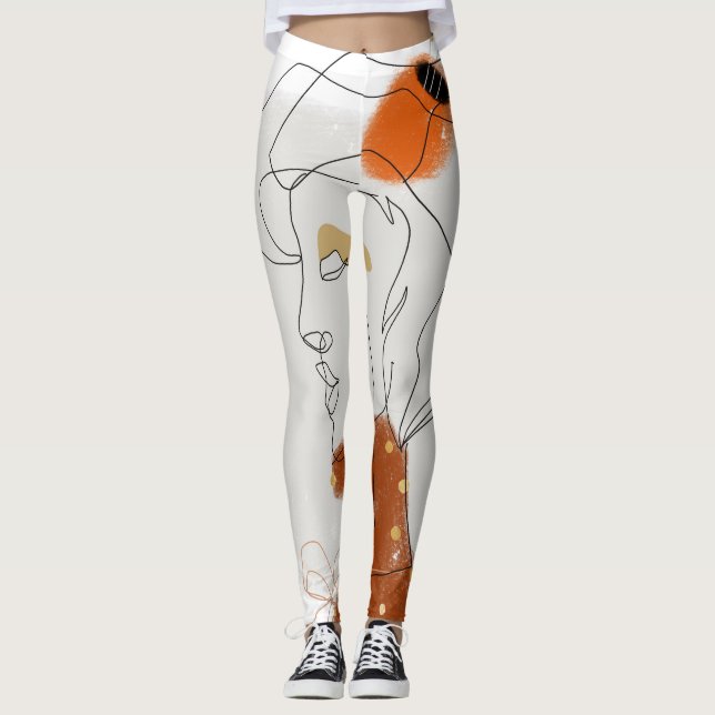 Legging Folhas Tropicais, Design de padrão sem costura. (Frente)