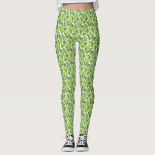 Legging Folhas Tropicais & Padrão Sem Costura Monstera