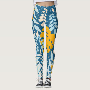 Legging Folhas Tropicais: Selva Abstrato