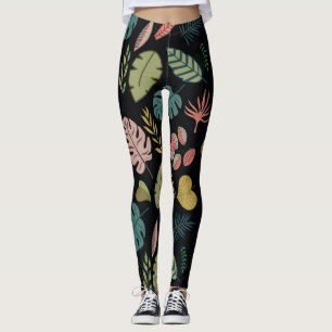 Legging Folhas Tropicais: Summer Vintage Floral