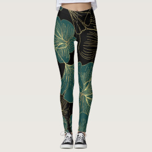 Legging Folhas verdes Douradas