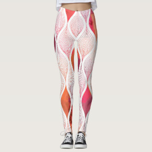 Legging Folhetos modernos de aquarela, padrão sem costura.