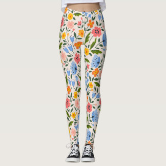 Legging Folk Floral: Pequenos Padrões Coloridos