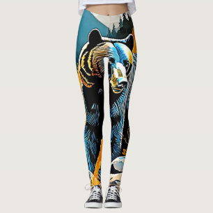 Legging Forest Black Bear Majestade Design
