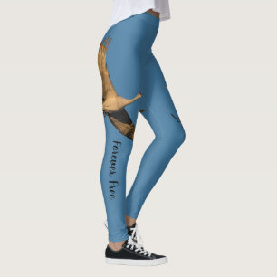 Legging Forever Crane Livre Em Voo Personalizar Texto