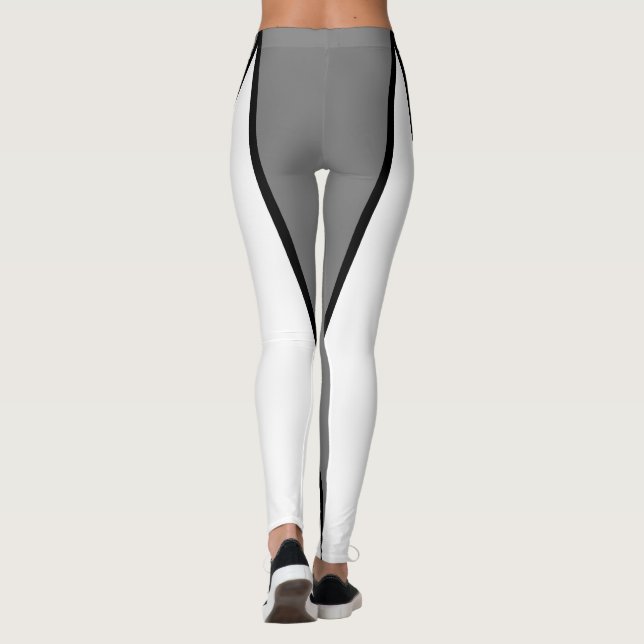 Legging Forma e curvas Tricolorido, Branco, Cinza, Preto (Verso)