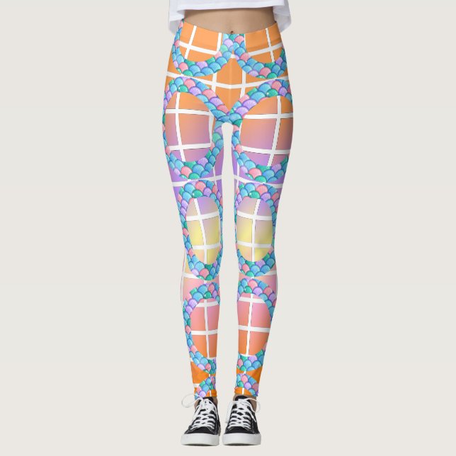 Legging Forma geométrica Pele de peixe Pele de pernas, Ani (Frente)