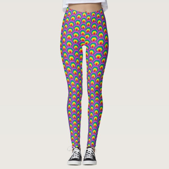 Legging formas Abstrato coloridas (Frente)