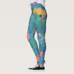 Legging Formas Abstrato de Boho Máximas Coloridas em Verde<br><div class="desc">O padrão de maximalismo selvagem e alto de formas de abstrato de bolos de tendências em azul,  verde,  amarelo e laranja.</div>