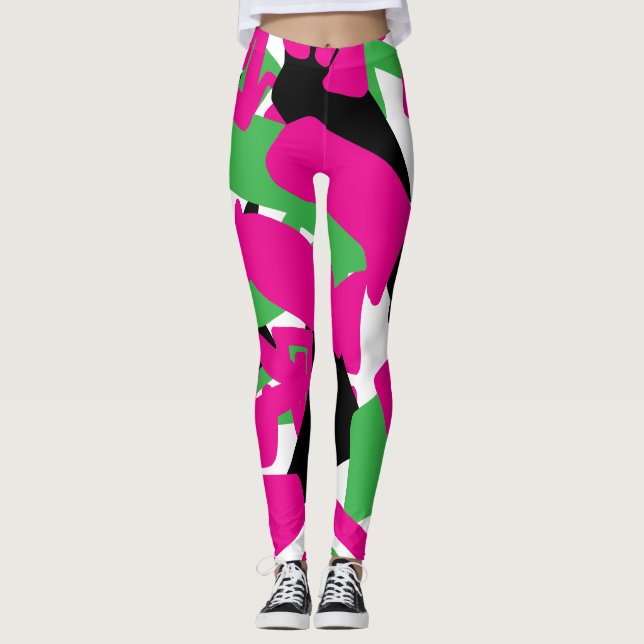 Legging formas abstrato modernas (Frente)