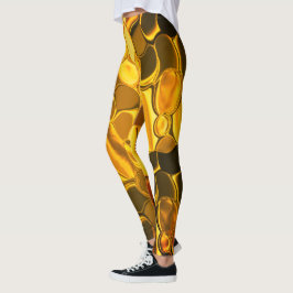 Legging Formas arredondadas em cor de ouro, muito douradas