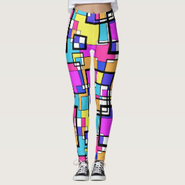 Legging Formas Coloridas Geométricas do anos 80 Retroativo